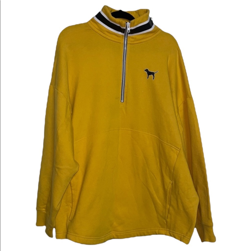 PINK By Victoria Secret Half Zip Sweatshirt - Yellow - Size L